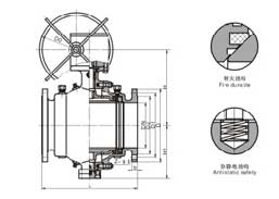 Q47F�͹̶�ʽ�ք�(d��ng)���y150(Lb)��1500(Lb)���νY(ji��)��(g��u)�ߴ�D