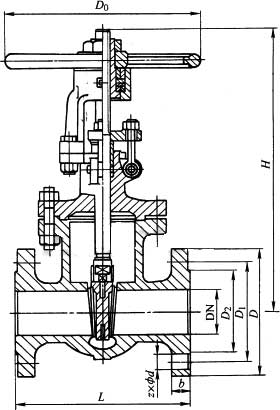 Z41H��Z41Y�����Шʽ�l�y150(Lb)��600(Lb)���νY(ji��)��(g��u)�ߴ�D