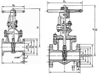Z40W��Z40Y���P䓷��m�l�yPN16��PN160���νY(ji��)��(g��u)�ߴ�D